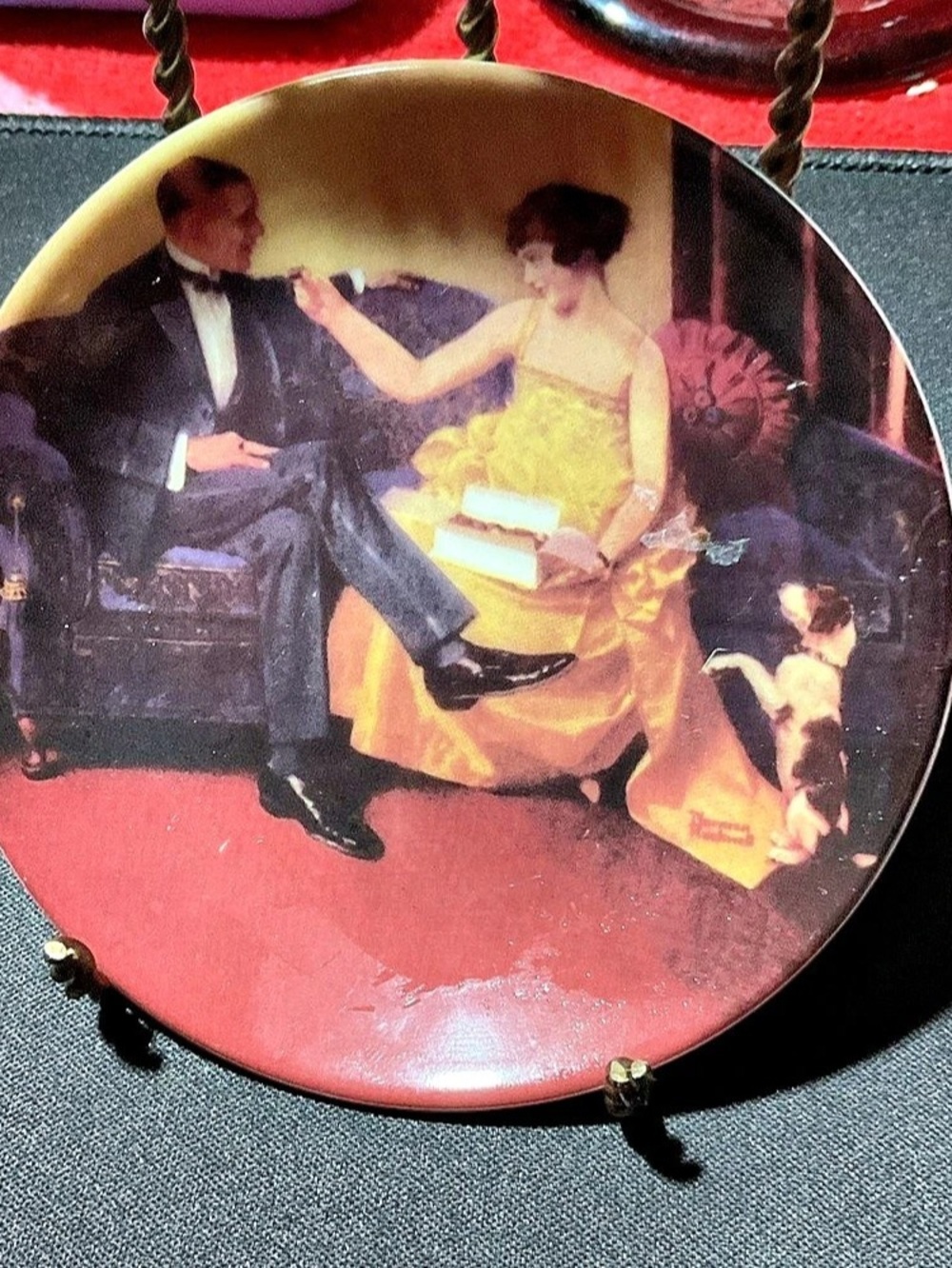 Norman Rockwell Flirting in the Parlor Decorative Plate